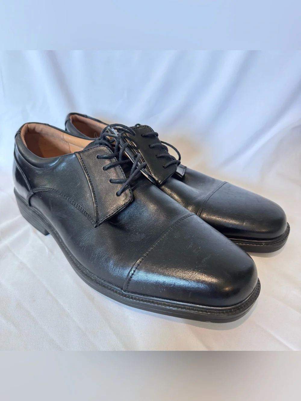 La Milano Men's Black Leather Comfort Dress Shoes Wide EEE #A1718 Sz 13 Business